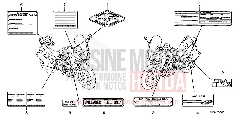 CAUTION LABEL for CBF1000 ABS PEARL SIENA RED (R320) from 2008